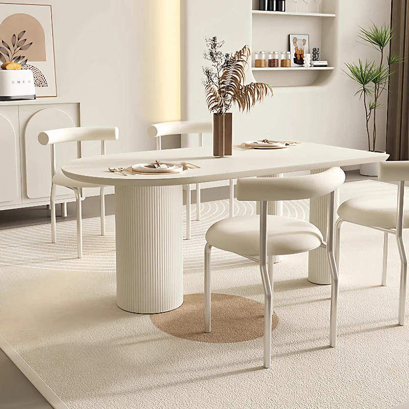 Mesa de Jantar de Design Nórdico Moderno de Luxo, Mesa de Jantar Compacta para Cozinha, Móveis de Cozinha
