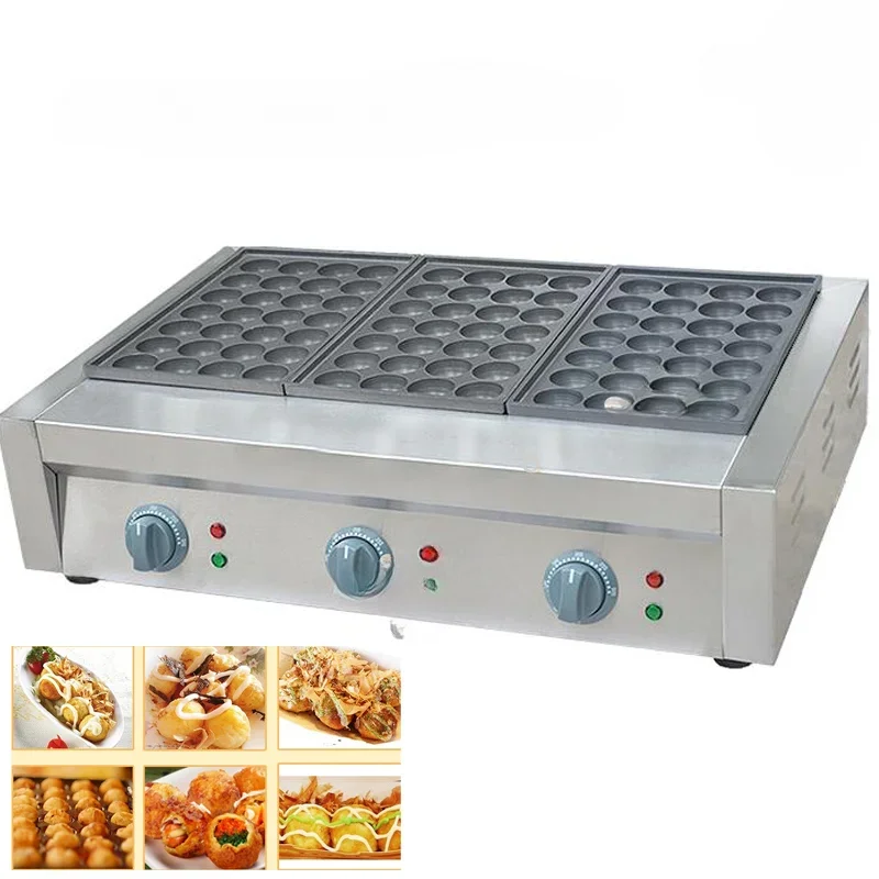 

Grilled Fish Ball Machine Commercial Octopus Ball Machine Fish Egg Furnace Electric Three Board Fish Furnace