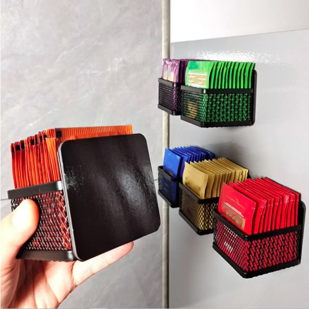 

6pcs Home Refrigerator Shelf Storage Magnetic Artifact Hanging Basket Basket Box Supplies Household Summary Holder