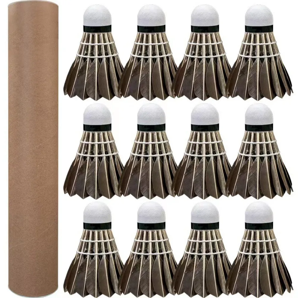 

Набор из 3/6/12 штук бадминтонных воланов: стабильные, прочные, профессиональные, из черных гусиных перьев