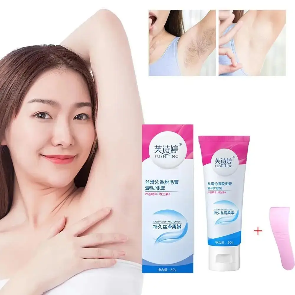 with Depilatory Scraper Permanent Hair Removal Cream No Residue Nourish Depilatory Cream Painless Gently Cleansing Male Axilla