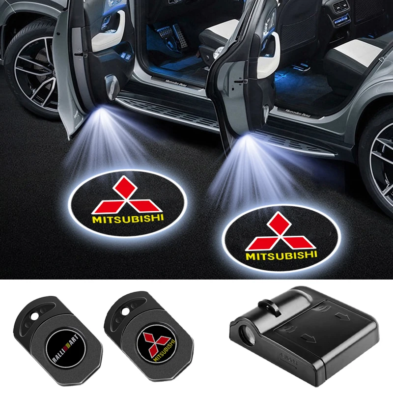 

1/2pcs Car Badge Door Projector HD Wireless Welcome Light Accessories For Mitsubishi Ralliart Lancer EX Outlander Pajero Mirage