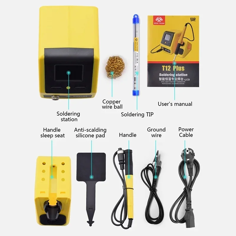 OSS T12 Plus 75W stazione di saldatura digitale riscaldamento automatico dormandy saldatura intelligente per la riparazione di componenti