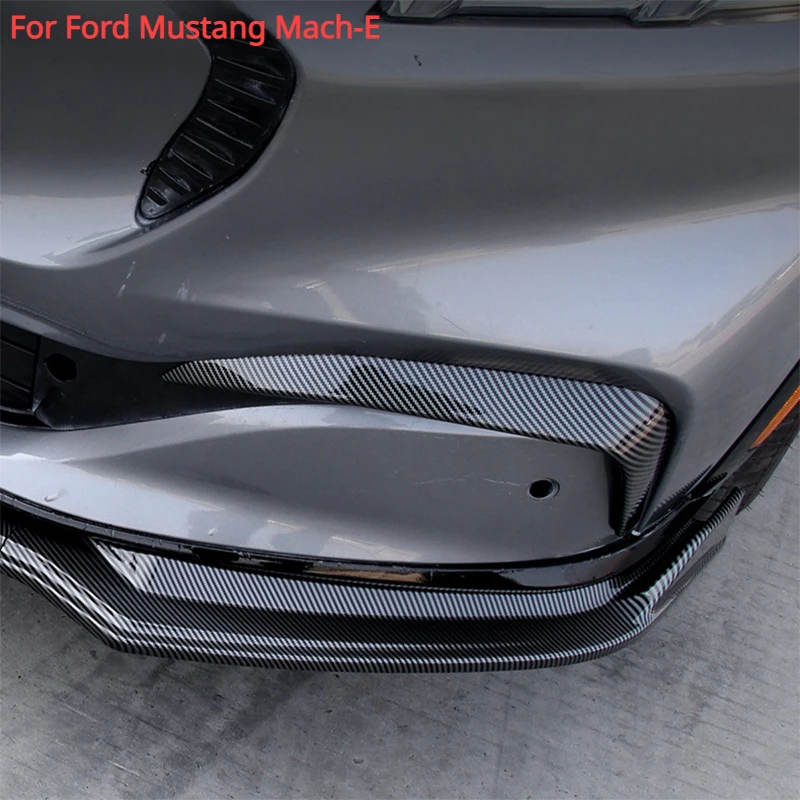 For Ford Mustang Mach-E Front Bumper Lip Spoiler Splitter Diffuser Shovel Body Kit TrimDeflector Guards Black Car Accessories