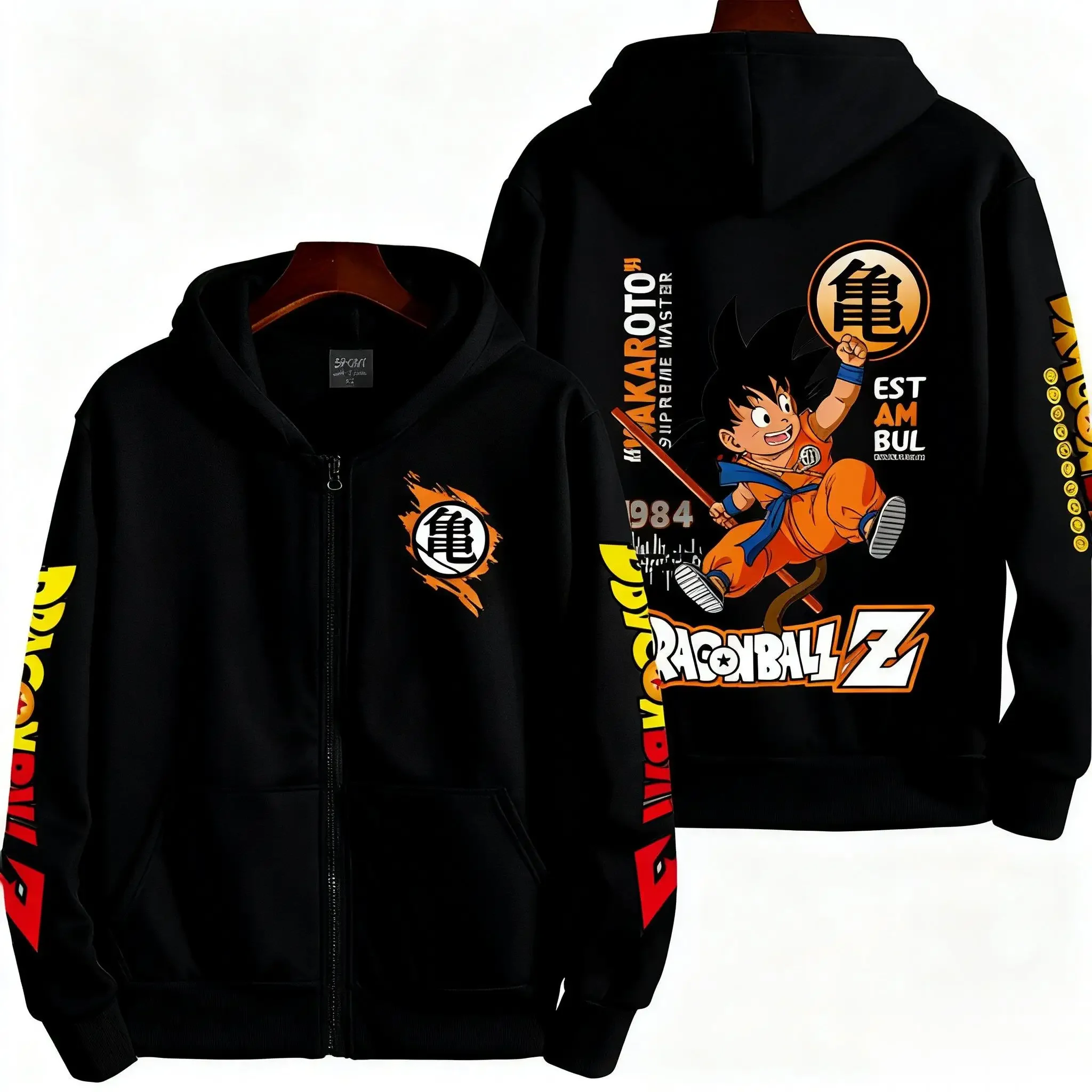 Nuovo unisex Dragon Ball Goku Anime cerniera felpa con cappuccio uomo donna oversize casual streetwear felpa giacca autunno Y2k top