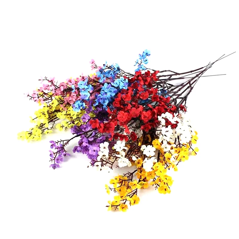 50 ซม.ประดิษฐ์ดอกไม้ Cherry Blossoms Baby's Breath Gypsophila ดอกไม้ปลอม DIY งานแต่งงานแจกันตกแต่งดอกไม้ Faux