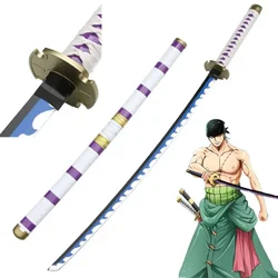 Hotter Cosplay OP Roronoa Zoro negro/blanco Yama Demon Purple Ghost Sauron 2nd Kitetsu Wood Sword Prop Weapon 104cm