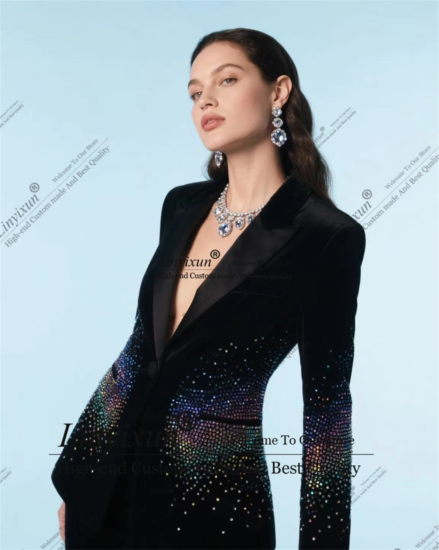 

Высококачественный дизайнерский костюм, однобортный женский брючный костюм по индивидуальному заказу, смокинг для банкета и вечеринки пиджак женский, облегающий крой