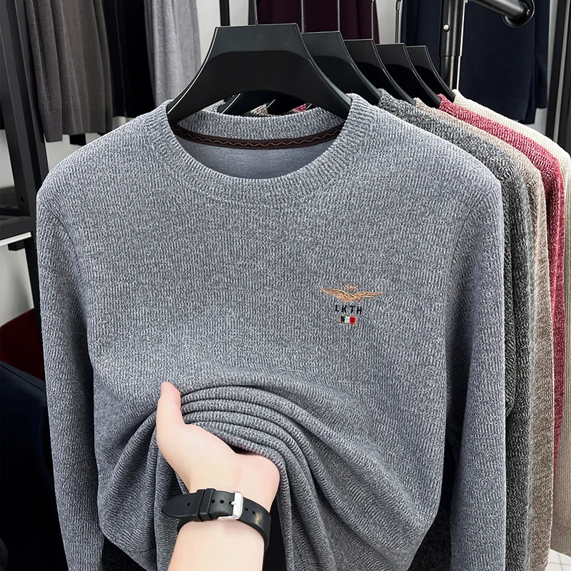 Designer Style Man Long-Sleeved T-Shirt Exquisite Embroidery Casual Fashion Autumn Winter New Base Layer Versatile Men'sClothing