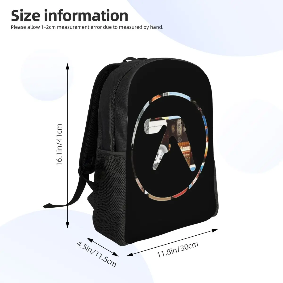 Aphex Twin Student Backpack School Bag Hiking Travel Daypack for Boys Girls Fashion Bookbag Shoulder Bags