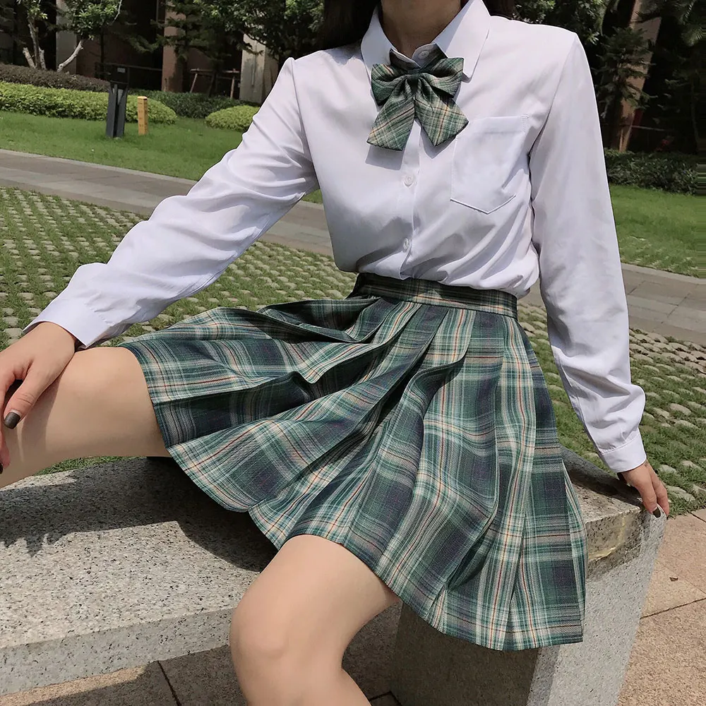 Sexy Conjunto de Uniforme Escolar Japonês, Estudante Manga Longa, Sexy Uniforme Jk, Saia Plissada, Seifuku S-2XL Roupas de Escola Secundária