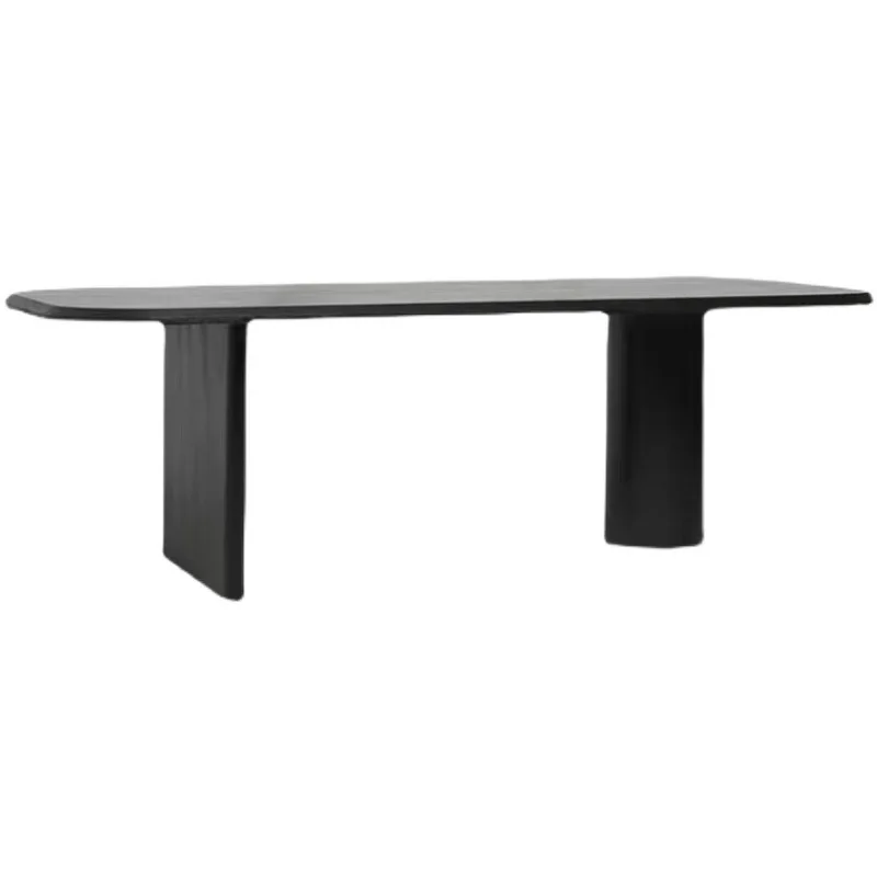 Wabi-sabi black dining table, family small-sized restaurant Shimadai B & B Hotel Western restaurant dining table