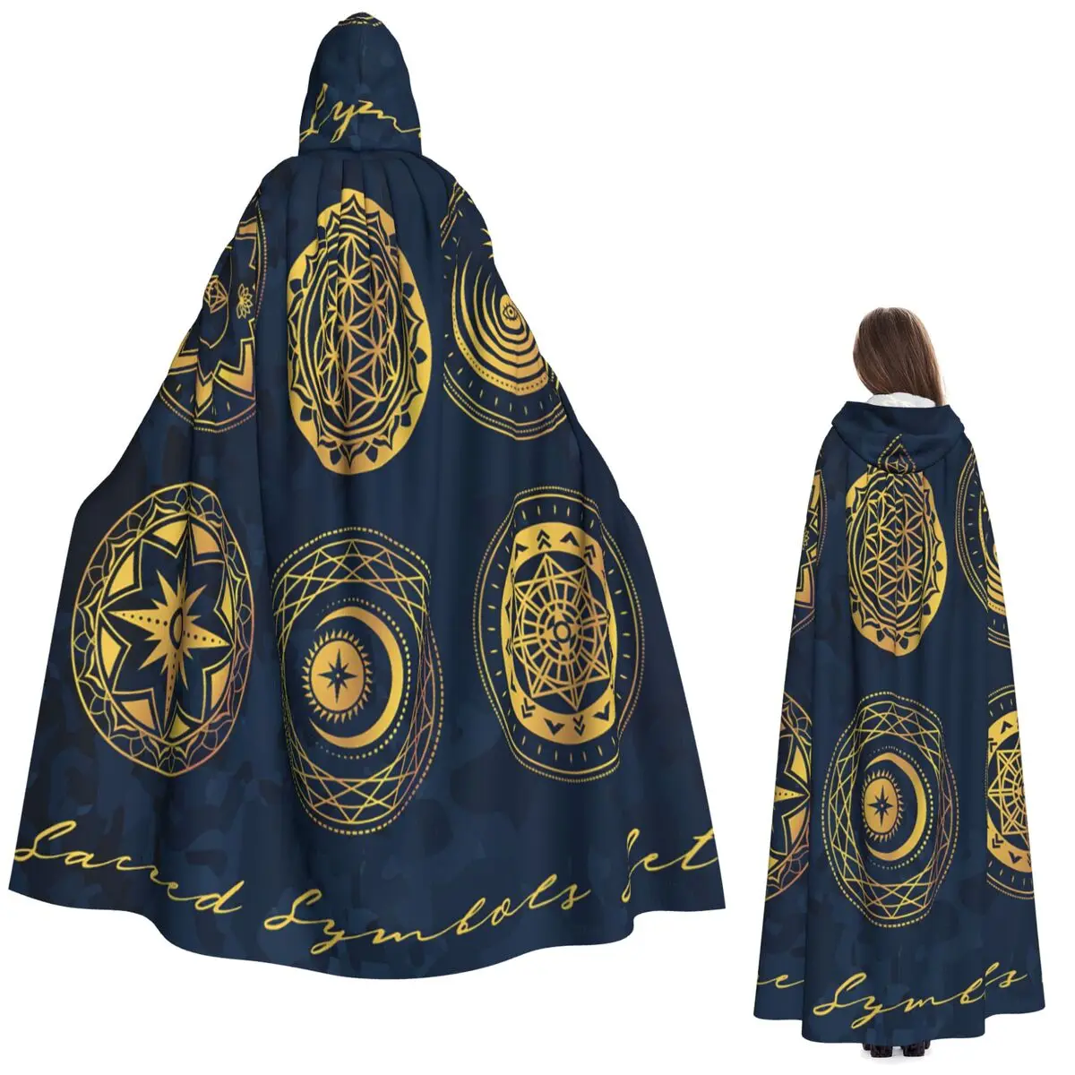 

Волшебный эзотерический волшебник, длинный плащ с капюшоном, ведьма, средневековый костюм, накидка для косплея, Хэллоуин, вечеринка, для взрослых, унисекс