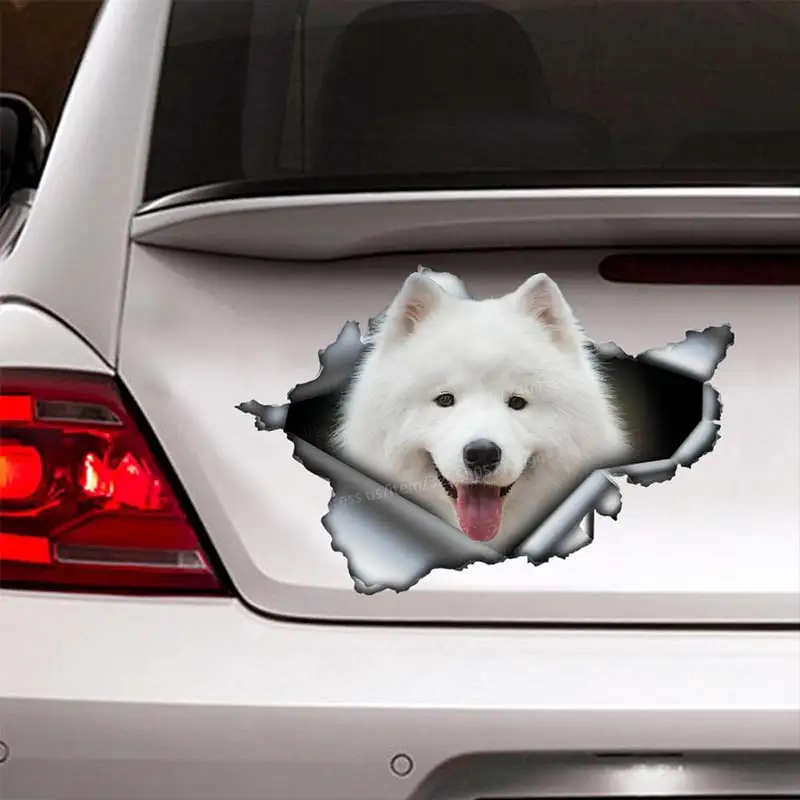 Samoyed Dog Animal Car Sticker Waterproof Vinyl Decal on Bumper Rear Window Laptop Self-adhesive Decal For Car Accessories SH300