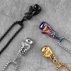 Boxing Gloves Boxer Men Necklaces Pendants Chain Punk Trendy for Boyfriend Stainless Steel Jewelry Creativity Gift Wholesale