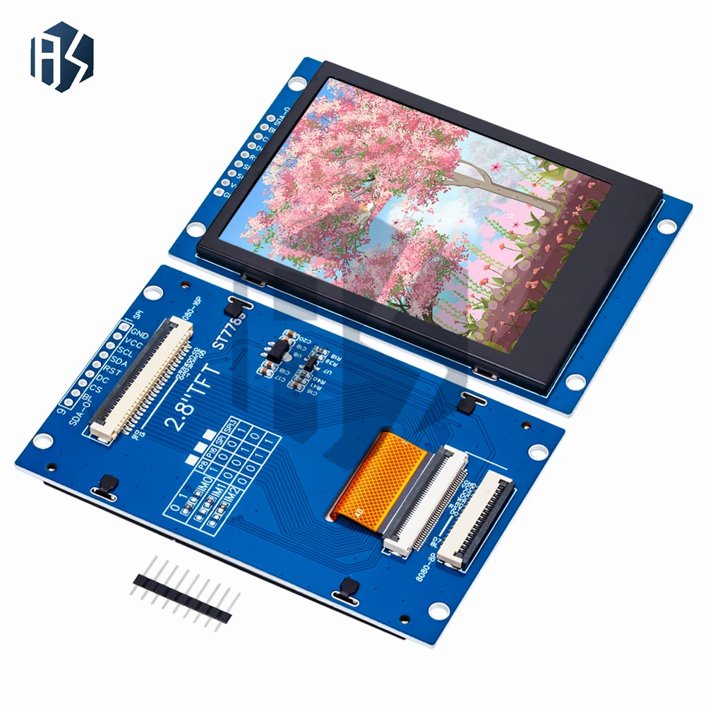 شاشة IPS TFT مقاس 2.8 بوصة (240 × 320) - محرك ST7789V مع واجهة متوازية SPI/8/16 بت لـ Arduino وRaspberry Pi