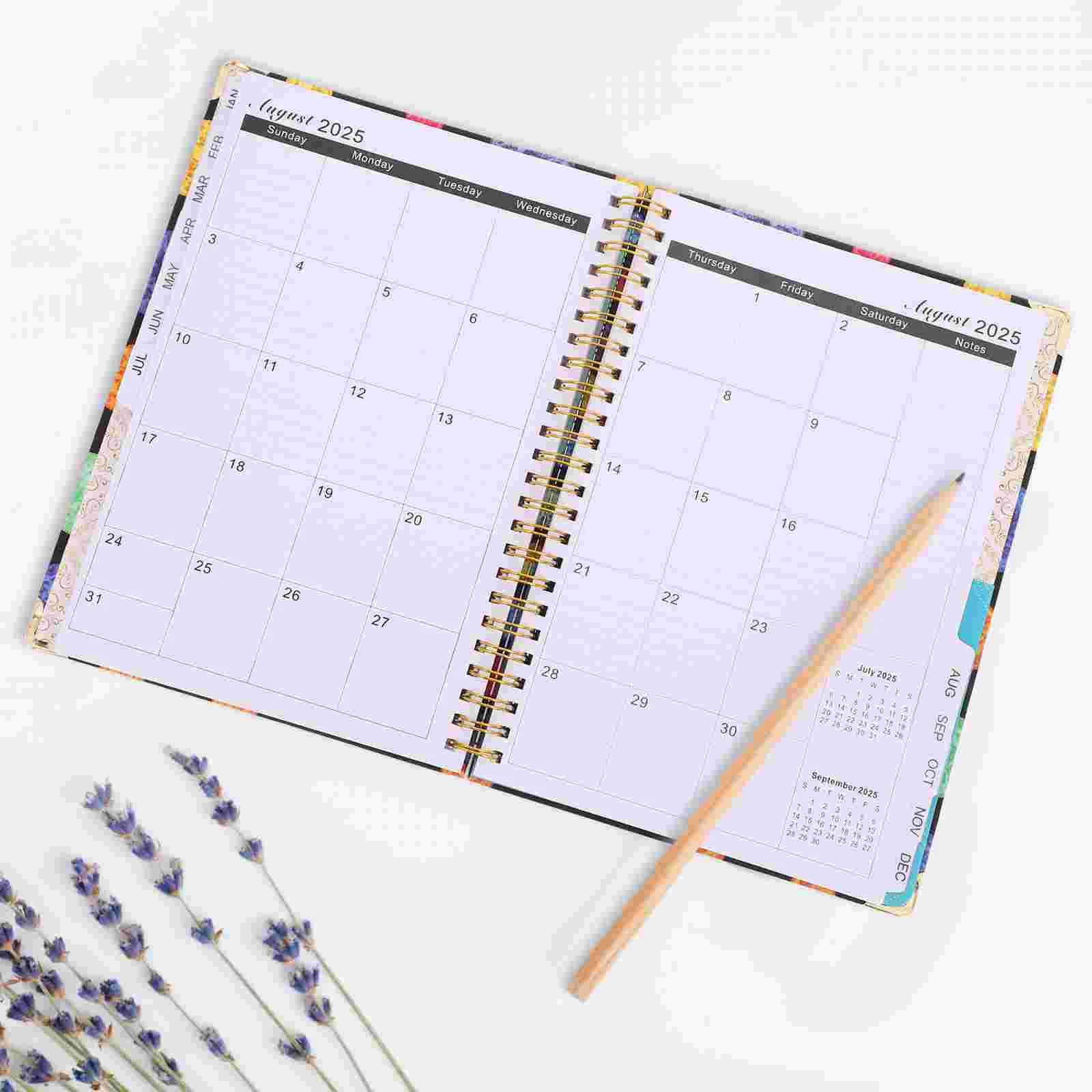 2025 Planner Coil Notebook Notepad Calendar English Version Monthly Agenda Books It Can Move