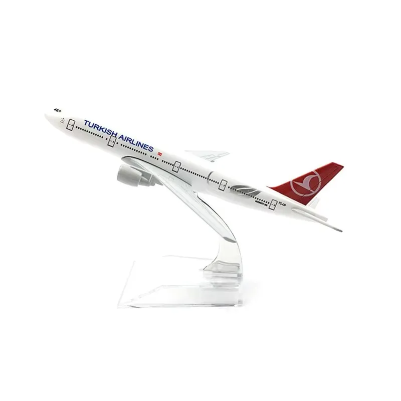 

16CM Turkish Airlines 1:400 Scale B777 Aircraft Model with Base Alloy Plane For Collectible Souvenir Show Gift Decoration