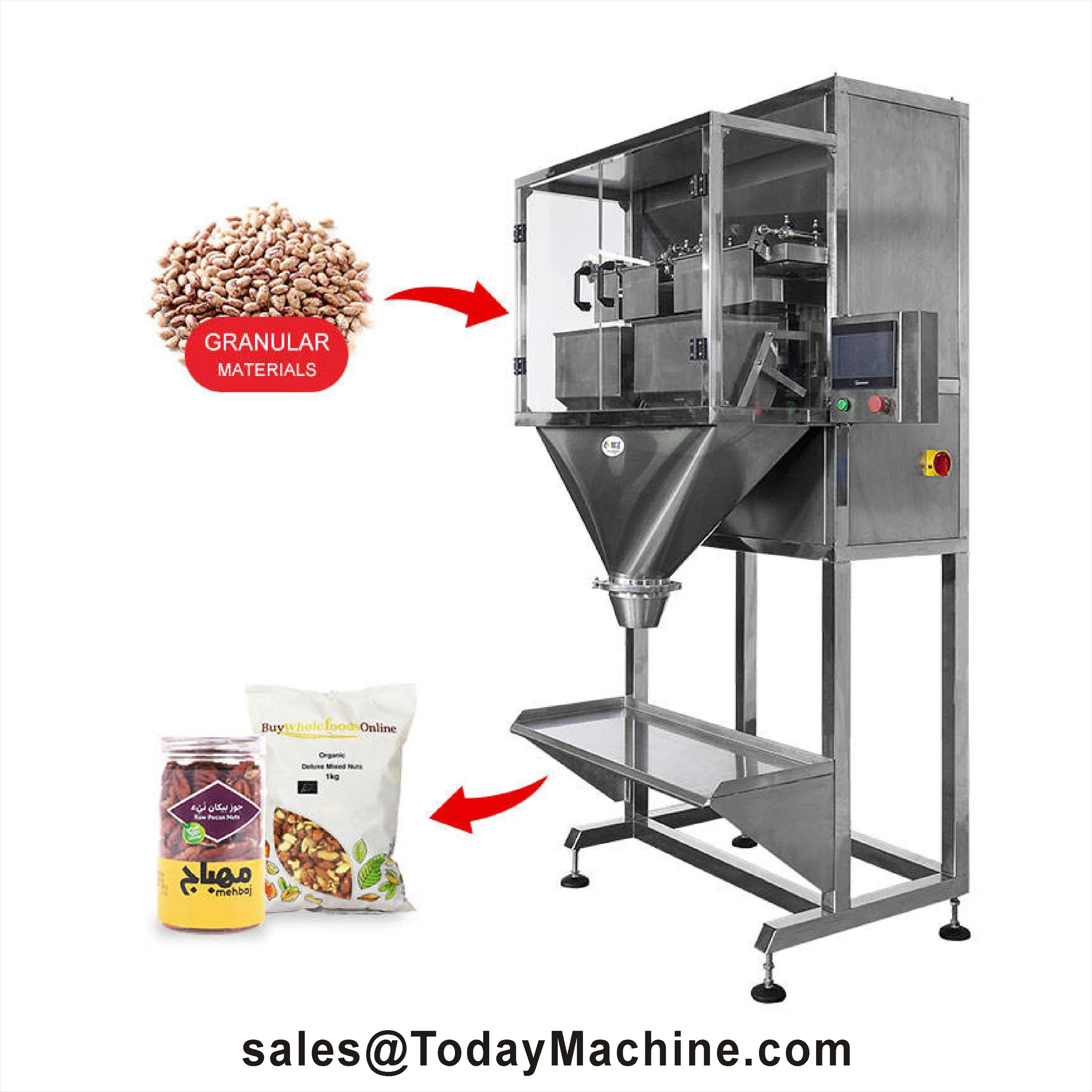 10g -2000g Two Head Weigher Grain Filling Doser Granule Linear Scale