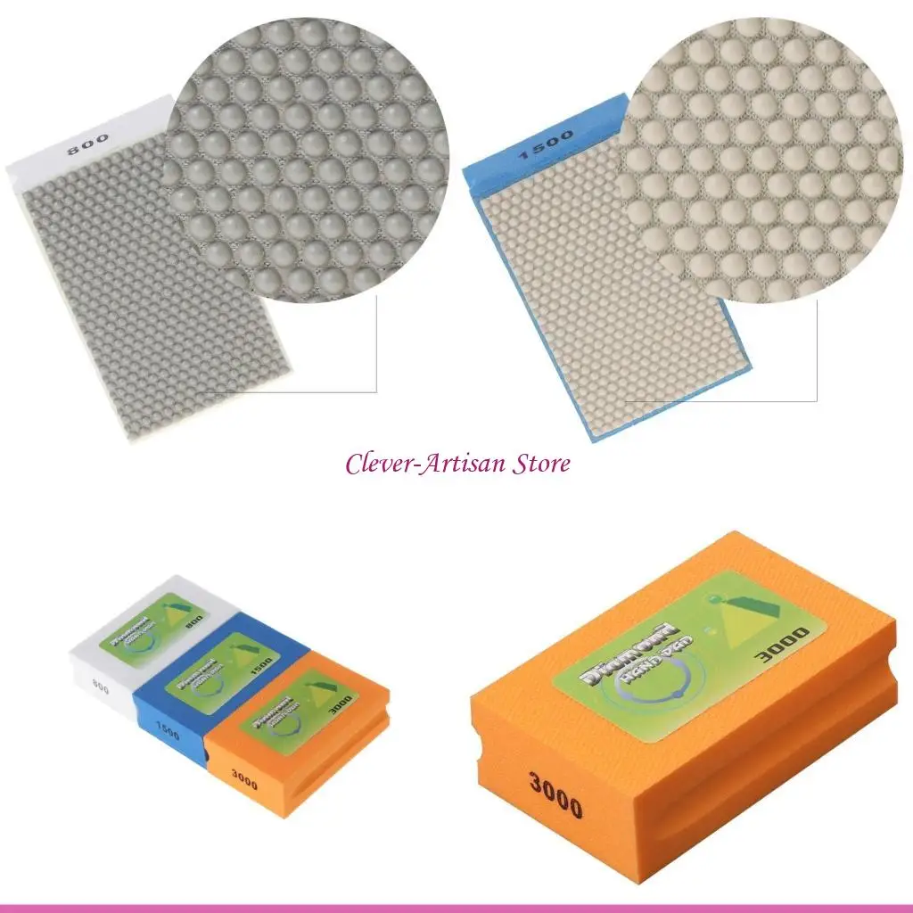 

E06B Diamond Hand Polishing Pad Grinding For Glass Stone Marble 1800 3500 Grit