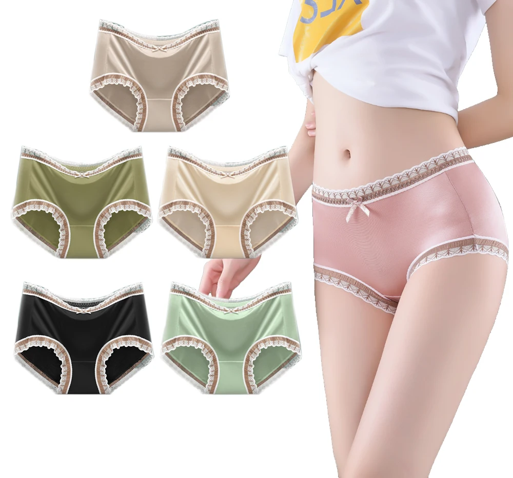 

Cotton Underwear Sexy Panties Seamless Underpants for Female Pure Color Soft Mid Waist Briefs Women Girl Lovely Pink Panty