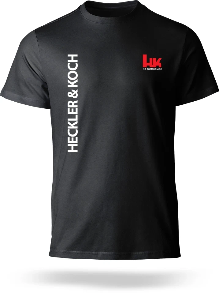 White HK No Compromise Logo Military Tactical Training Graphic Tee Cotton Men Women T-Shirt Outdoor Top