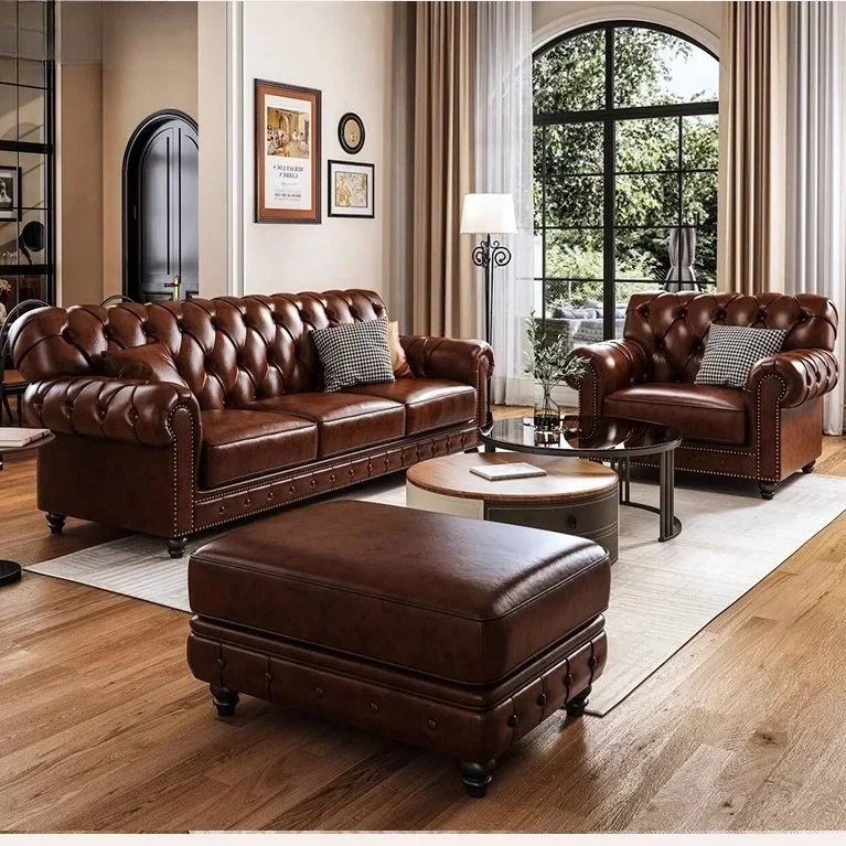 

Individual Living Room Sofas Vintage European Nordic L Shape Sofas Puffs Luxury Couch Wohnzimmer Furniture Home