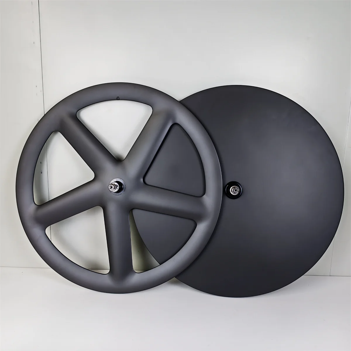 23mm Width Road/Track/Fixed Gear TT Bicycle Wheelset 700c Carbon Rim/Disc Brake 5 Spokes 20mm Width 50mm Depth and Disc Wheels