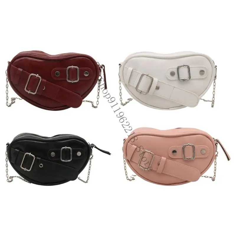 

Women Bag Fashion Shoulder Bag Heart Shaped Crossbody Bag Phone Bag Stylish Commuting Bag PU Leather Bag 066F