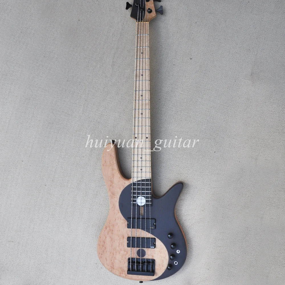Flyoung Special Custom 5 Strings Tai Ji Active Electric Bass Guitar with Maple Fretboard Bird Eye Neck