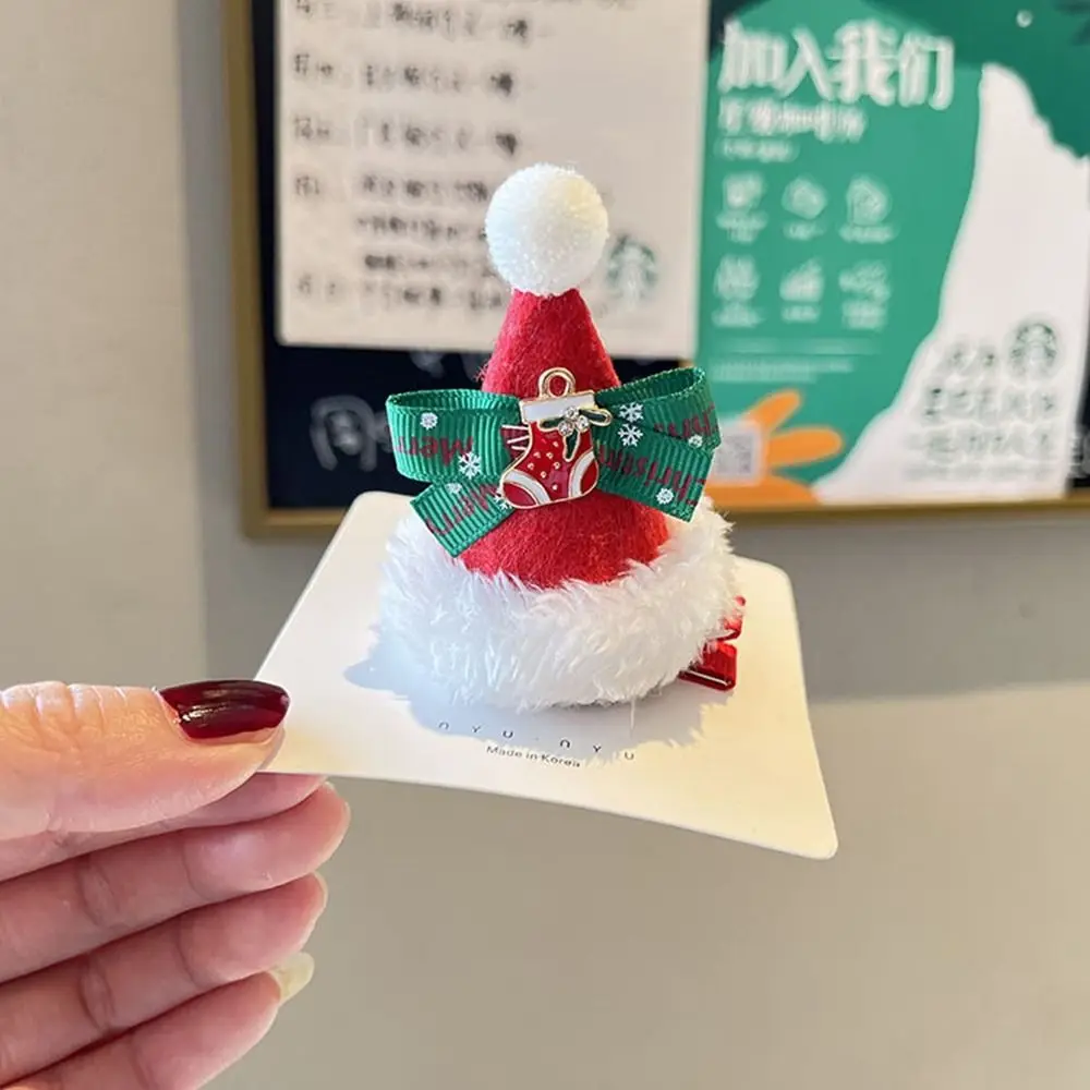 

Decor Snowflake Red Barrette Children Hair Clip Christmas Costume Dress Up Christmas Hat Hairpin Korean Hair Accessories