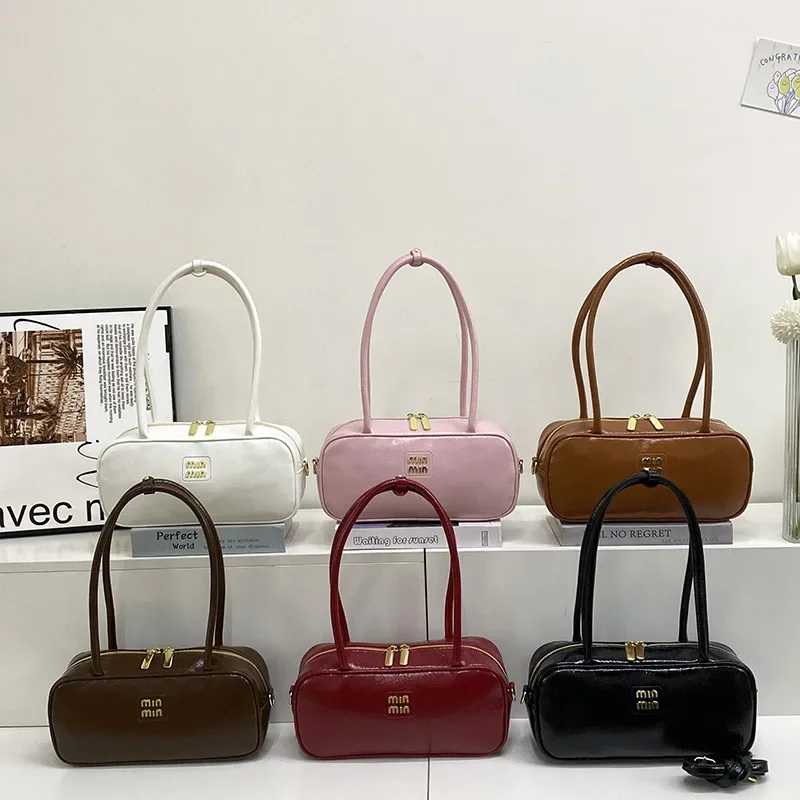 

Women's Vintage Bowling Bag Large Capacity Shoulder Messenger Bag Fashion Crossbody Purse Portable Handbag Tote for Women Girls