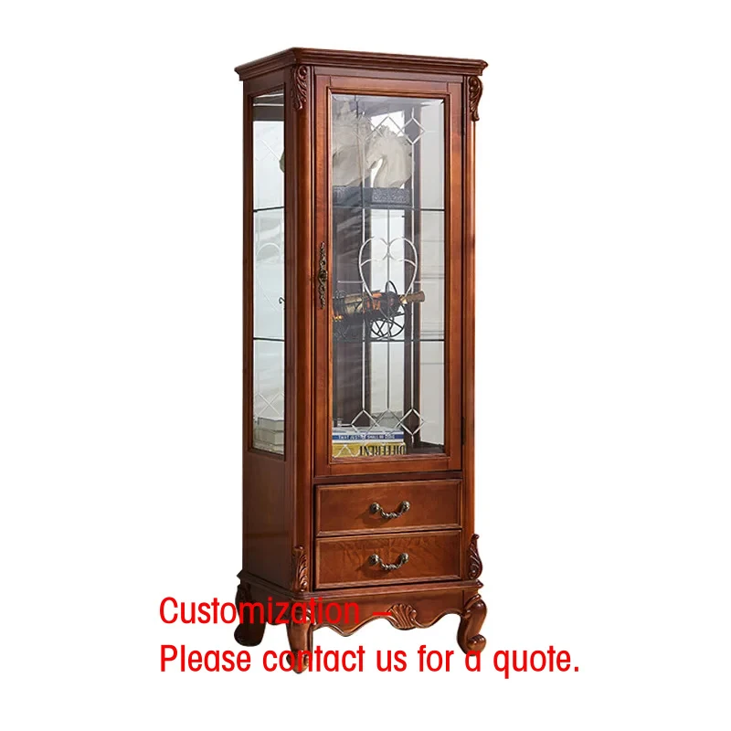 

custom.China Factory Directly Sale Tall and Low Wine Cabinet Classical Design Glass Door Wine Display Household Home Furnit