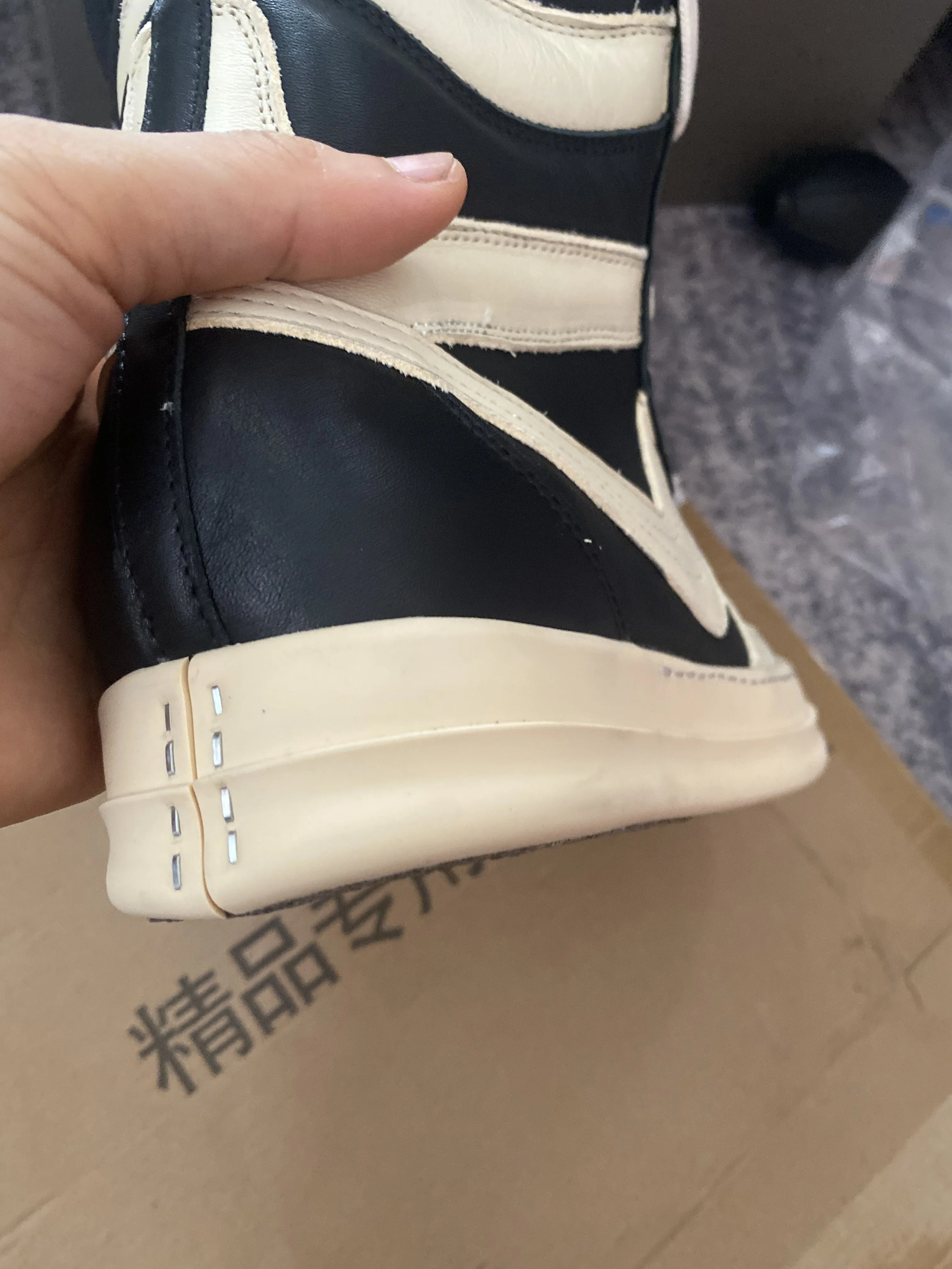 Customized Goodyear Handmade sewing Men Geo-basket Hip Hop Punk Nail Genuine Leather Running Boots