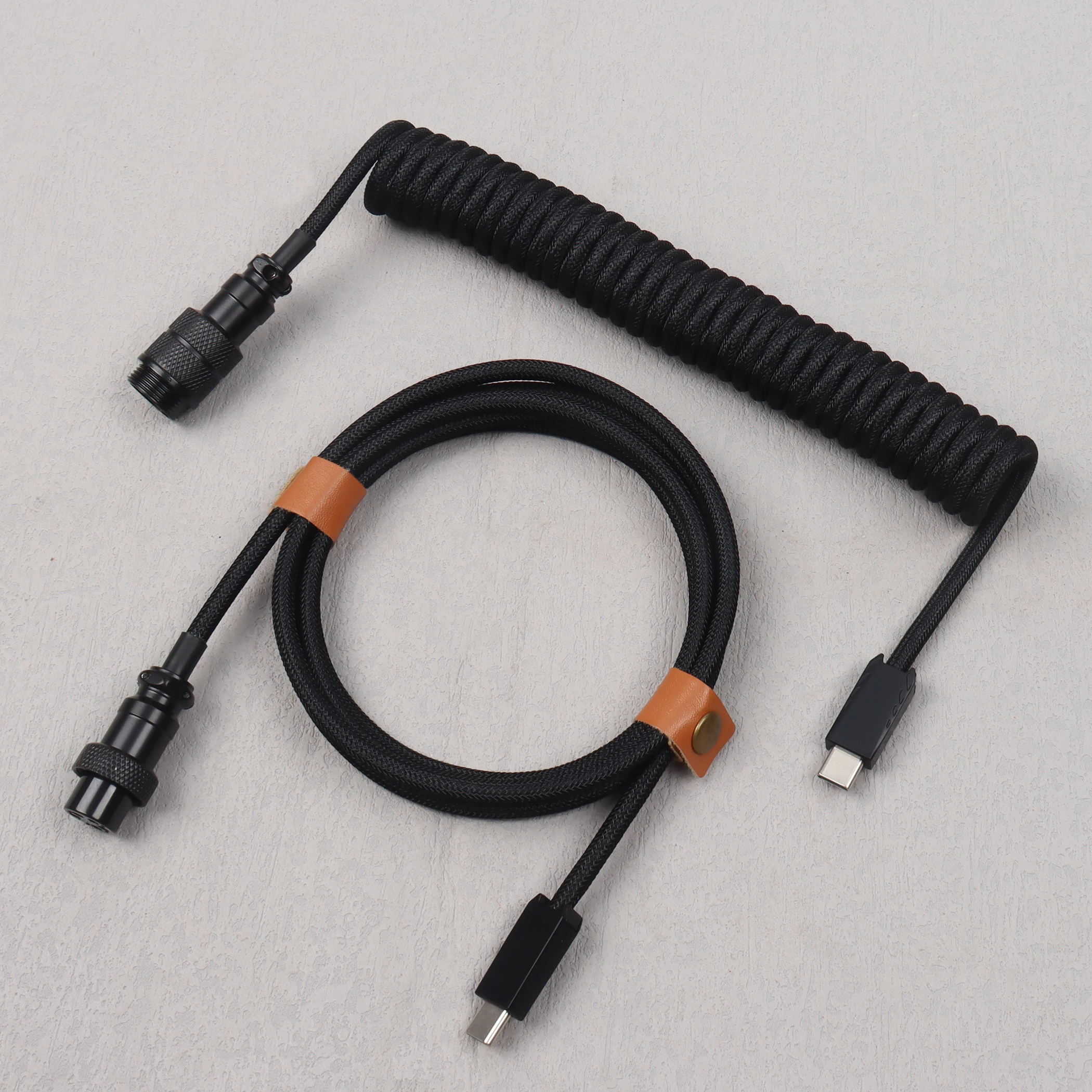 

LANO Type-C to Type-C Coiled Cable Gamer Keyboard Custom Coil Type USB C Cable With Detachable Pilot Connector