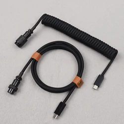 LANO Type-C to Type-C Coiled Cable Gamer Keyboard Custom Coil Type USB C Cable With Detachable Pilot Connector