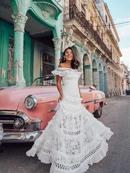 2024 Elegant Women's Spring/Summer Lace Short Sleeve White Black Embroidered Summer Dress Comfortable and Casual Long Dress