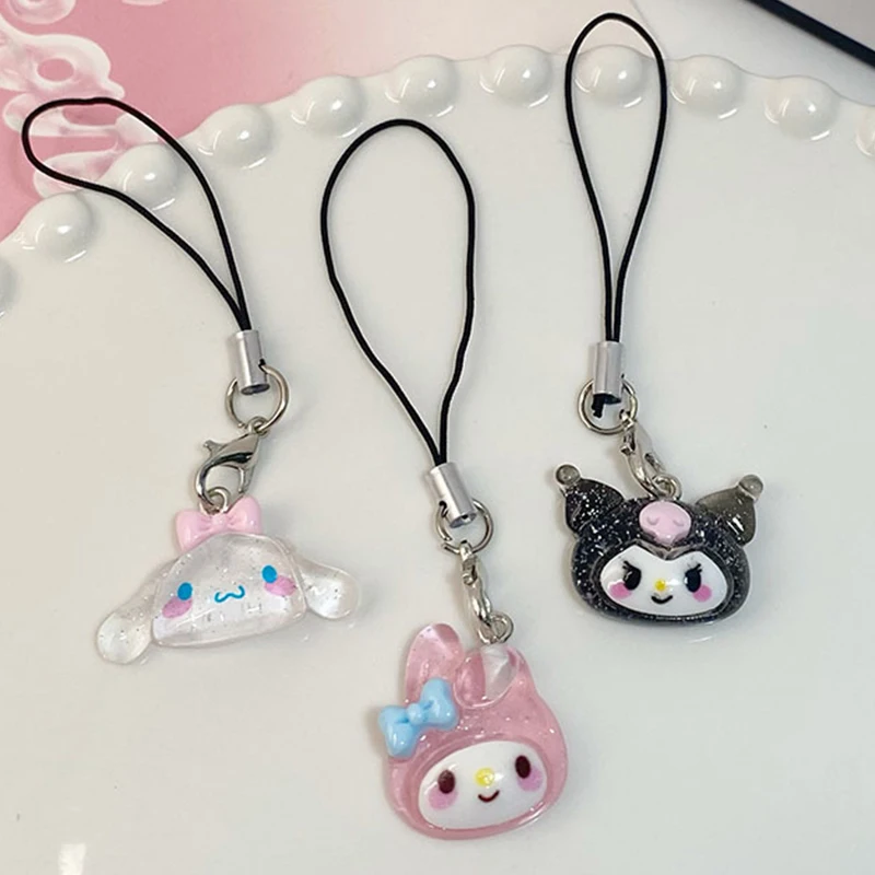 Sanrio Anime My Melody Bag Keychain Cartoon Cinnamonroll Hello Kitty Cute Phone Pendant Girly Items Pendant Rope Decoration