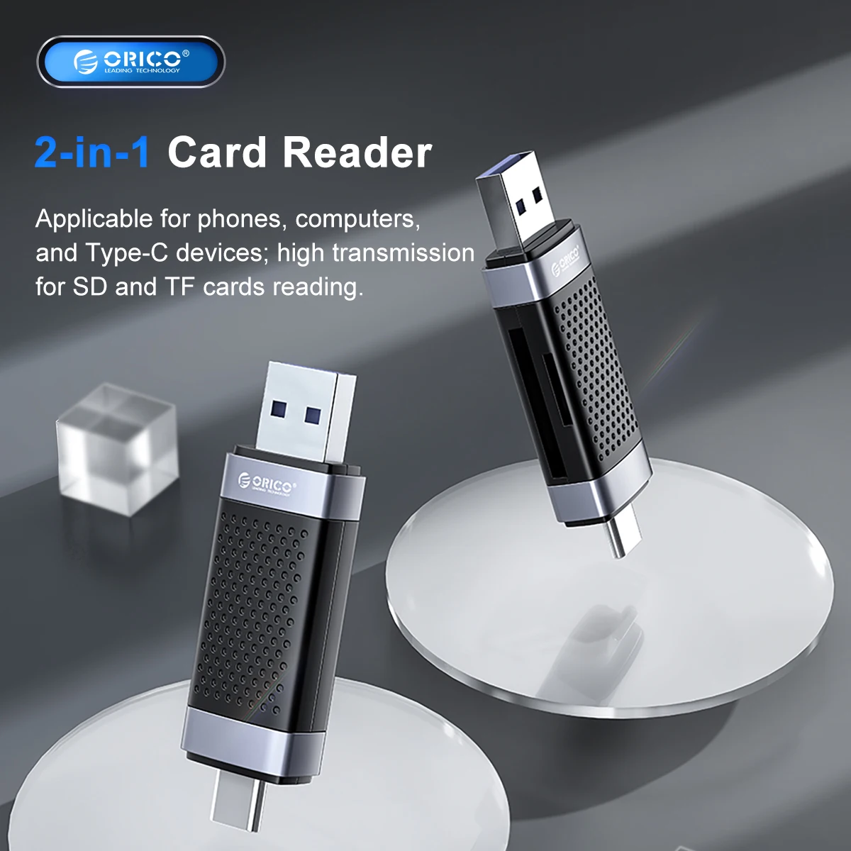 Adaptateur Lecteur De Carte 6 En 1 USB-C + USB-A - Pour SD, Micro SD, MMC | Compatible PC, Mac, IPhone, Android