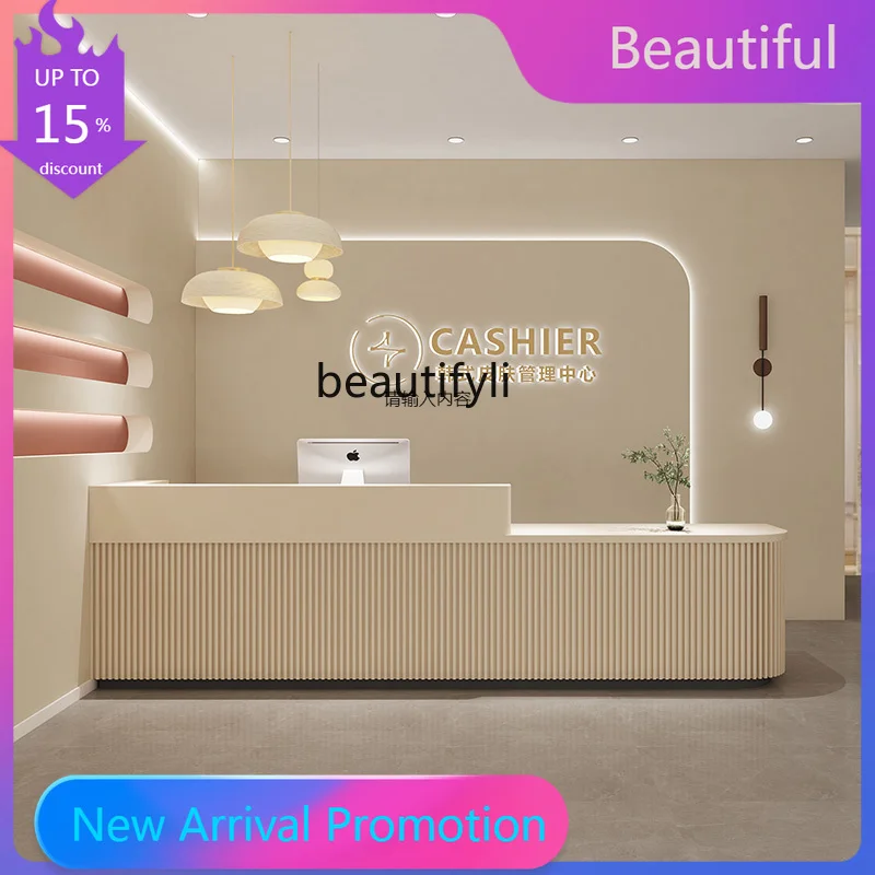 

zzGModern Minimalist Company Hotel Club Hall Reception Table Reception Grand Medical Beauty Curved Cashier