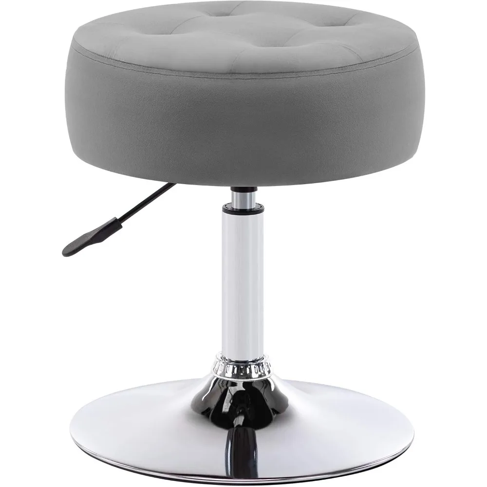 

Modern Velvet Vanity Stool Makeup Stool Vanity Chair Height Adjustable Swivel Stool Round Ottoman