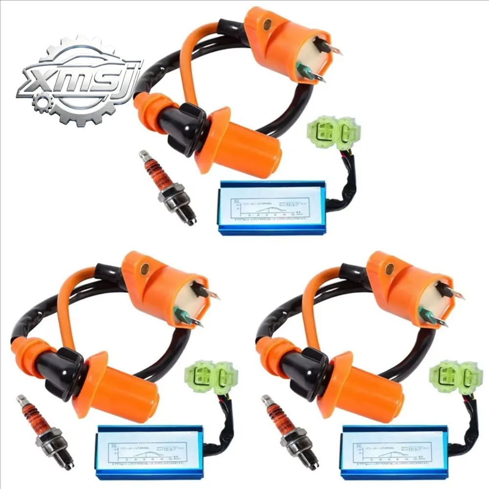 3X High Performance Racing Ignition Coil 6 Pin CDI 3 Electro Spark Plug For GY6 50Cc 150Cc 125Cc ATV Moped