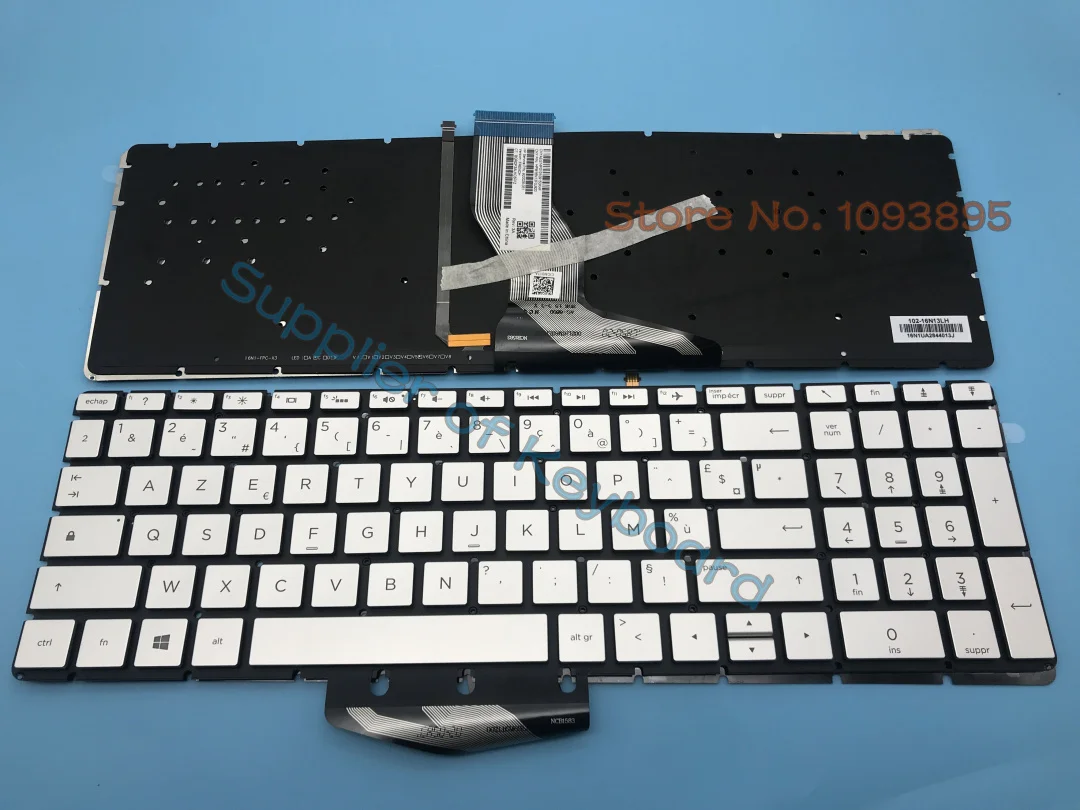 

New Azerty French Keyboard For HP home 15-bs000 15-bs100 15t-bs000 15t-bs100 Laptop French Keyboard Silver Backlit