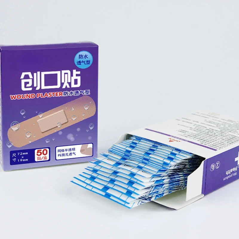 50pcs โปร่งแสงผ้าพันแผลกันน้ํา Hemostatic BANDAGE Home Necessities ขนาดเล็กบาดแผล First Aid Supplies Anti-สวมใส่สติกเกอร์ส้น