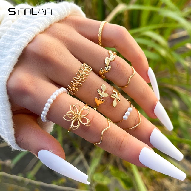 Rings Women Set Aesthetic Women Boho Ring Set Rings Aesthetic Jewelry Ring 10pcs Aliexpress