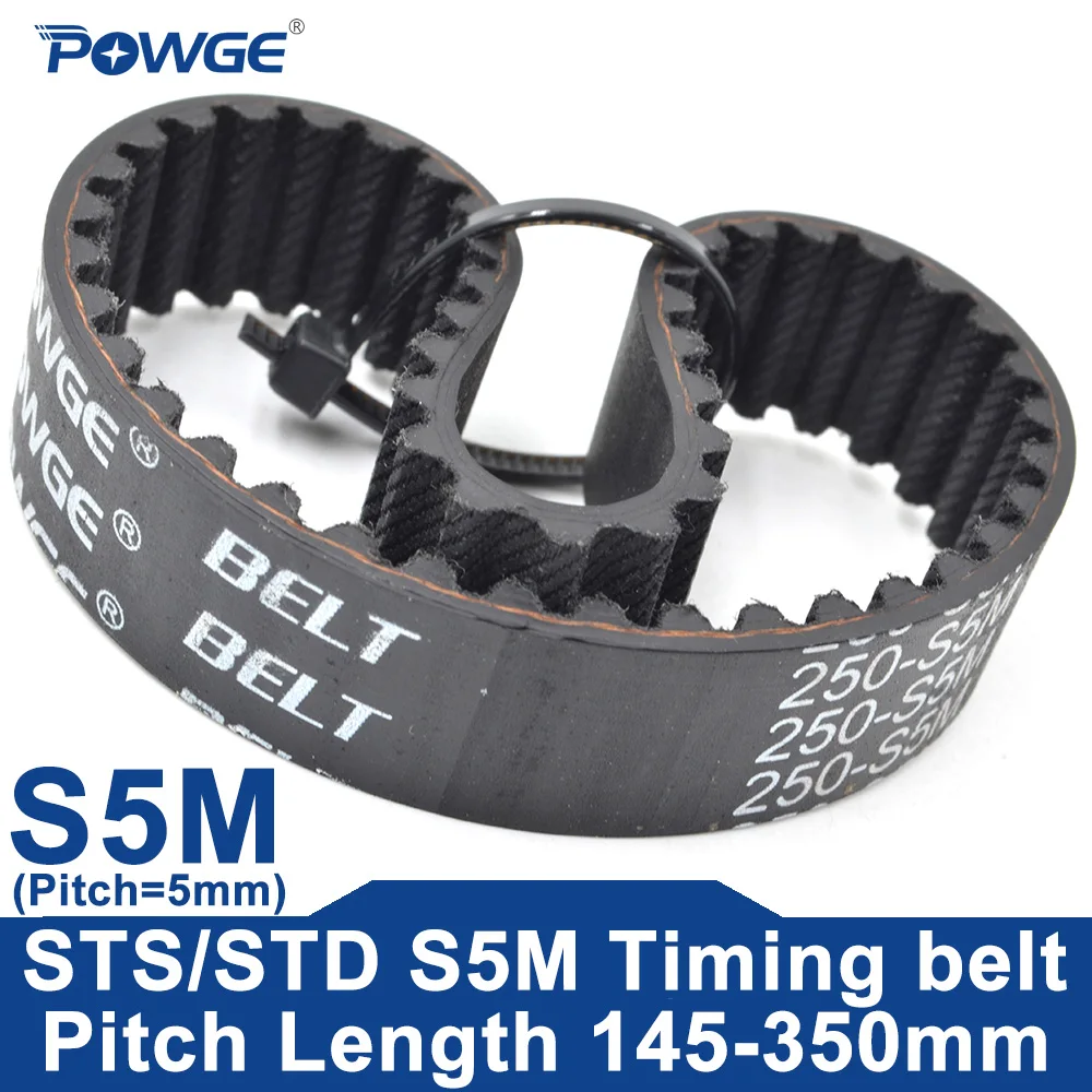 POWGE S5M Timing belt Lp=145-350mm 150 155 165 170 175 180 185 190 195 200 205 210 215 220 225 230 235 240 245 250 255 260 265
