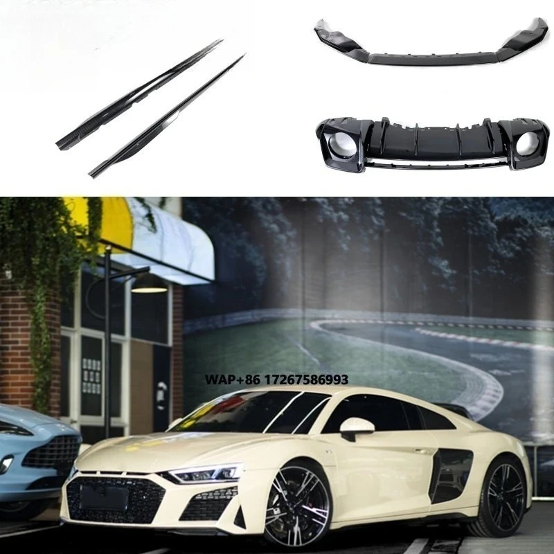 Kit de Carrocería de Fibra de Carbono Seca de Alta Calidad, Estilo Nuevo 2023 R8, Alerón Delantero, Faldones Laterales, Difusor Trasero para R8, Piezas de Auto