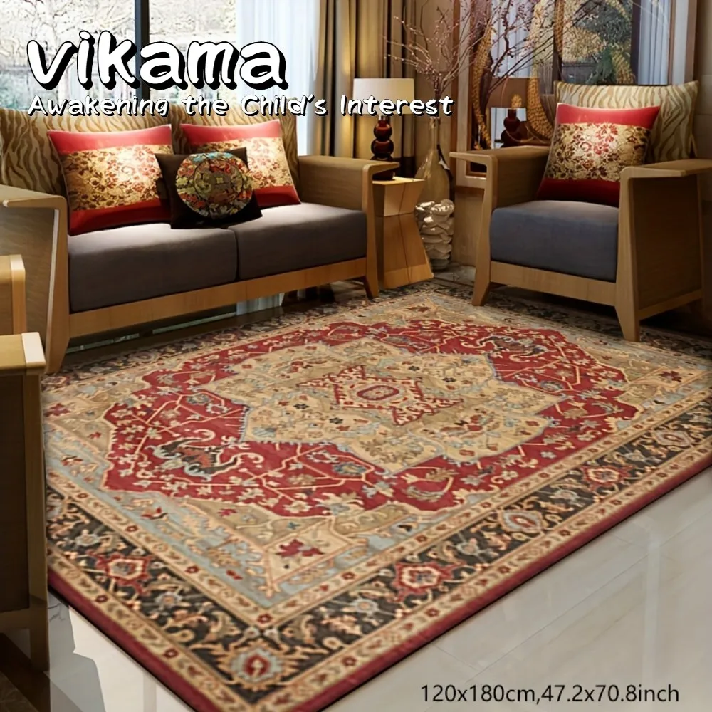 

VIKAMA Bohemian Persian Rug, Suitable for Living Rooms and Bedrooms, Vintage Ethnic Style Floor Mat for Home Decor mat
