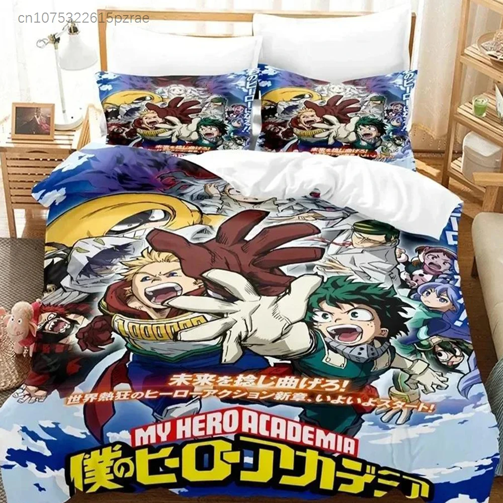 TOP My Hero Academia Bedding Set Japan Anime Soft Bedclothes Single Double Queen Twin Full Size Duvet Cover For Teens Boys Bed