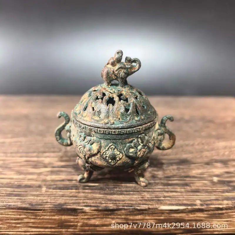 Brass crafts, bronze small incense burner, home living room decorative ornament